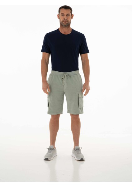 Erkek Regular Fit Kargo Cepli Parça Boyama Şort K21504278101