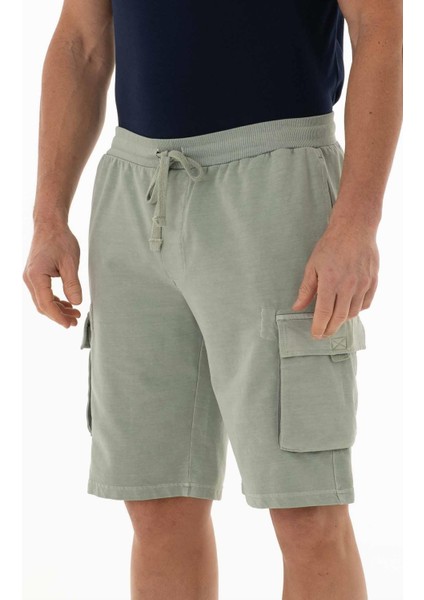 Erkek Regular Fit Kargo Cepli Parça Boyama Şort K21504278101
