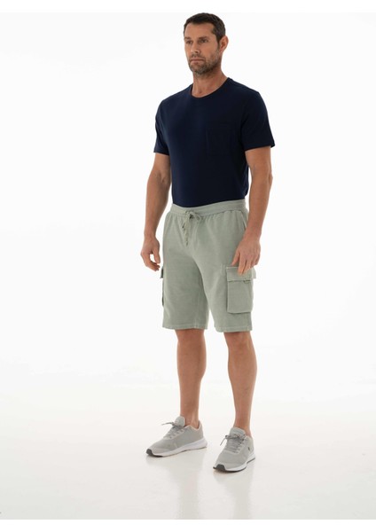 Erkek Regular Fit Kargo Cepli Parça Boyama Şort K21504278101