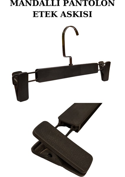 Abs Plastik 10 Adet Yüksek Kalite 30 cm Pantolon Askısı Etek Askısı Mandallı