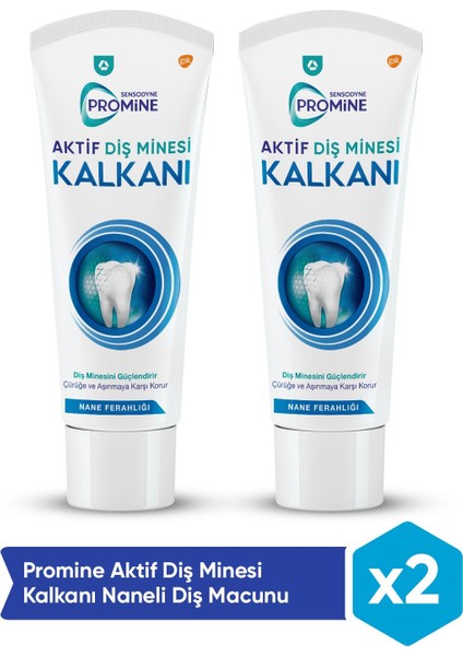 Promine Aktif Diş Minesi Kalkanı Naneli Diş Macunu x 2 Adet