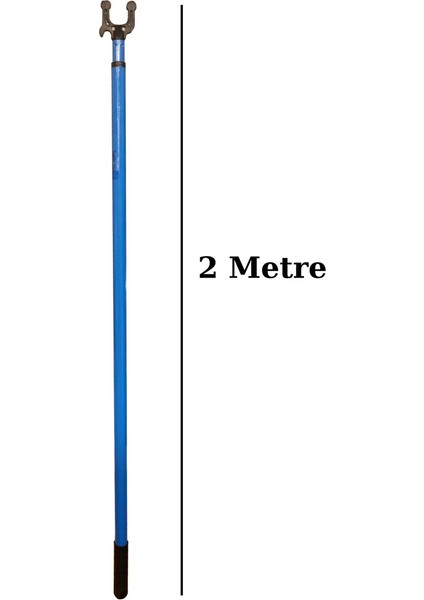 Mavi 2 Metre Teleskopik Tekstil Askı Sopası Elbise Askı Sopası Pazarcı Sopası Kaldırma Sopası