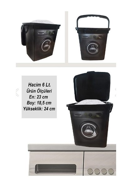 Toz Ve Tablet Deterjan Saklama Kutusu Deterjan Saklama Kabı 6 Lt