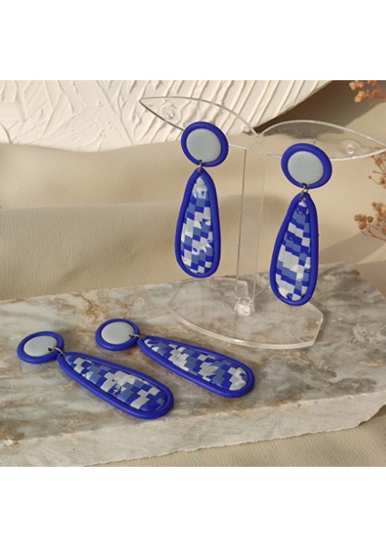 Polimer Kil El Yapımı Ultra Hafif Mavi Küpe fiyatları