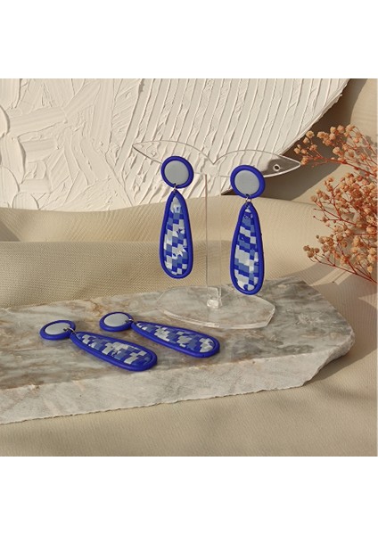 Polimer Kil El Yapımı Ultra Hafif Mavi Küpe fırsatları