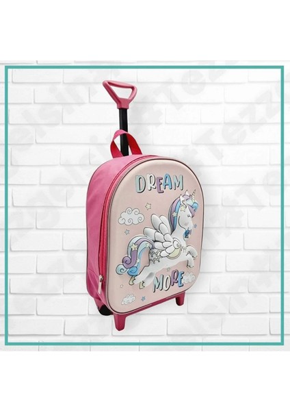 Unicorn Dream More Anaokulu Kreş Çekçekli 2-6 Yaş 5d Baskılı Pony At Sırt ve Okul Çantası fiyatları