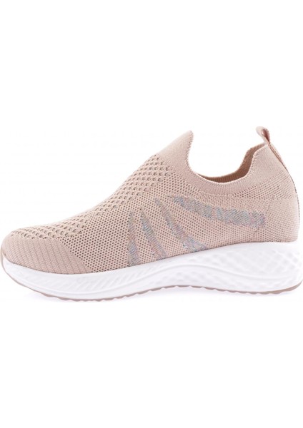 832-23Y Kadın Yanlari Simli Lazerli Sneaker Ayakkabi