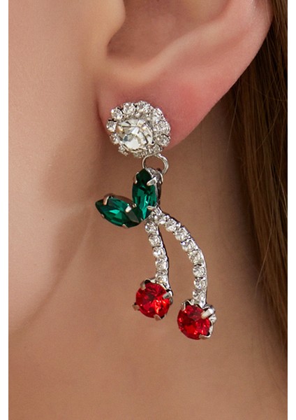 Kadın Kiraz Salkım Model Zarif Kristal Taşlı Sallantılı Günlük Abiye Elbise Düğün Parti Hediye Küpe indirimleri