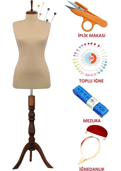 Dikiş Setli Sünger Iğne Batabilen 36 Beden Terzi Mankeni Prova Mankeni