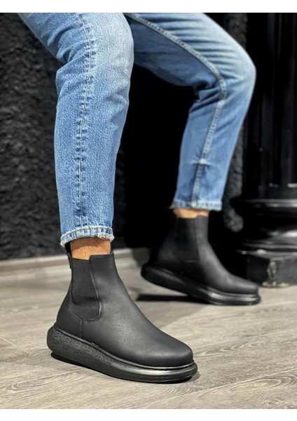 Yüksek Taban Ayakkabı 111 Siyah (Siyah Taban)