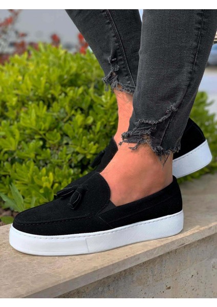 Günlük Spor Klasik Ayakkabı 717 Siyah Süet (Beyaz Taban) fiyatları