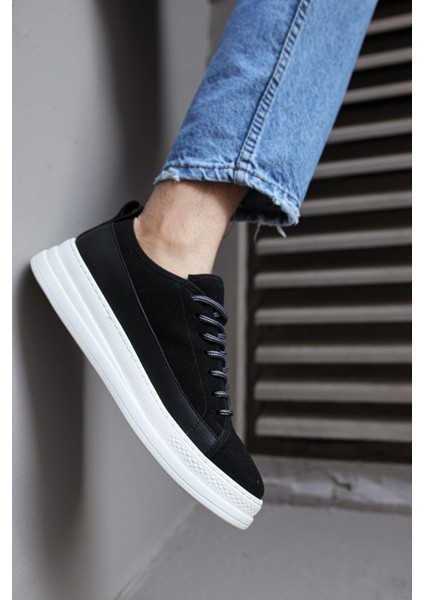 Sneakers Ayakkabı 010 Siyah Süet (Beyaz Taban) fırsatları