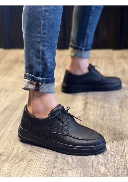 Günlük Ayakkabı T12 Siyah (Siyah Taban)