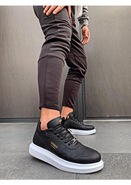 Yüksek Taban Günlük Ayakkabı 040 Siyah (Beyaz Taban) modelleri