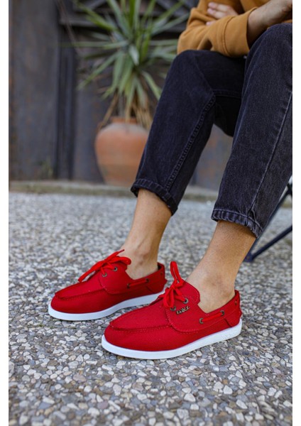 Mevsimlik Keten Ayakkabı 008 Kırmızı fiyatları