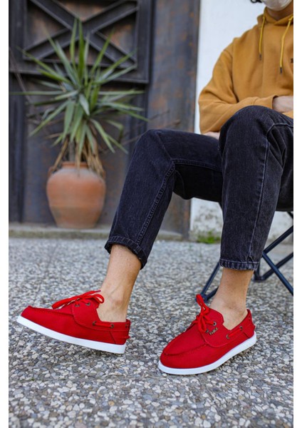Mevsimlik Keten Ayakkabı 008 Kırmızı modelleri