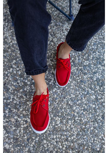 Mevsimlik Keten Ayakkabı 008 Kırmızı fırsatları