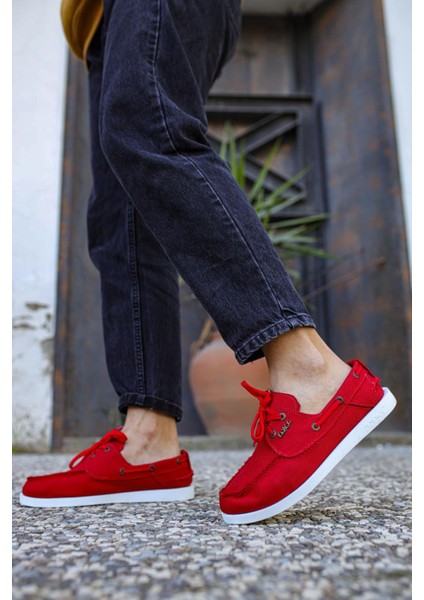Mevsimlik Keten Ayakkabı 008 Kırmızı indirimleri