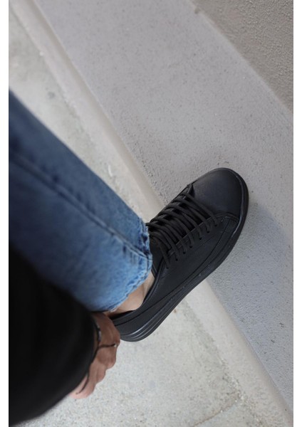 Sneakers Ayakkabı 010 Siyah (Siyah Taban)