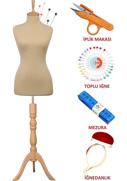 Dikiş Setli Sünger Iğne Batabilen 40 Beden Terzi Mankeni Prova Mankeni