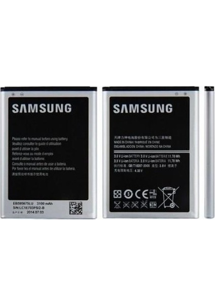 Nonni Note 2 / N7100 Samsung Batarya Pil 3100MAH EB595675LU