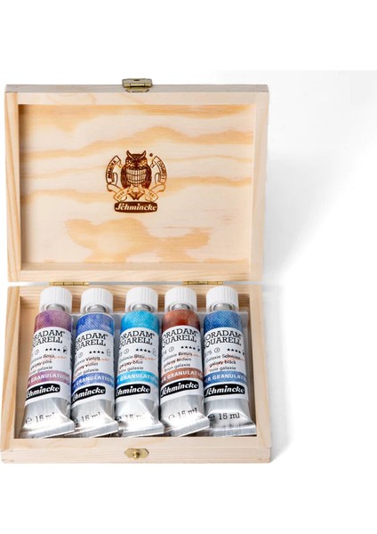 Horadam Supergranulation Tüp Suluboya Galaxy Set 15 ml 5'li Ahşap Kutu modelleri