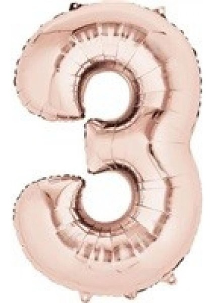 3 Rakam Rose Gold Folyo Balon 72 cm