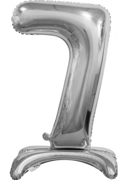 Ayakta Durabilen Gümüş 7 Rakam Folyo Balon