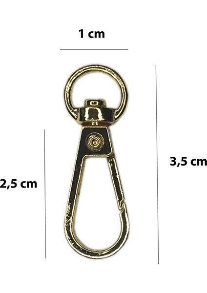 Kanca 1 cm Çanta Aksesuarı (4 Adet) Light Gold