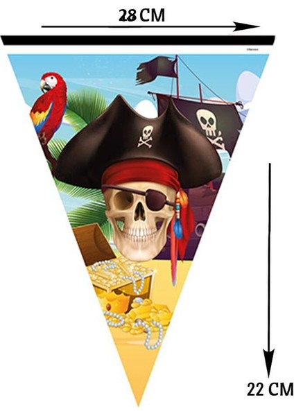 Korsan Temalı Flama Bayrak Asılabilir Doğum Günü Süsü modelleri