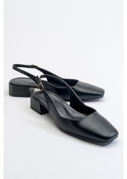 State Siyah Cilt Kadın Topuklu Ayakkabı