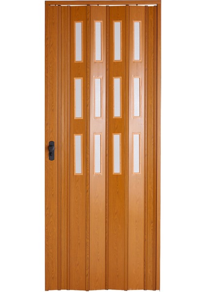 Akordiyon Kapı 162x200 Meşe Camlı 12 mm Katlanır Akordeon PVC