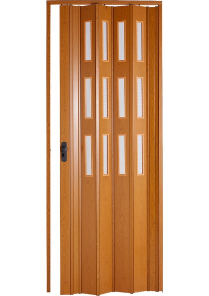 Akordiyon Kapı 162x200 Meşe Camlı 12 mm Katlanır Akordeon PVC