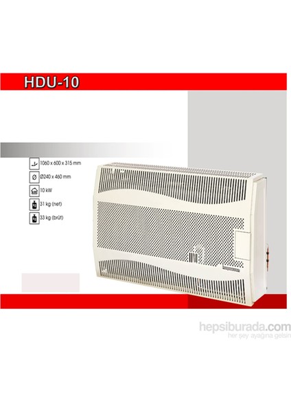 Hdu-10 11 Kw 9640 Kcal/h Hermetik Doğalgaz Sobası