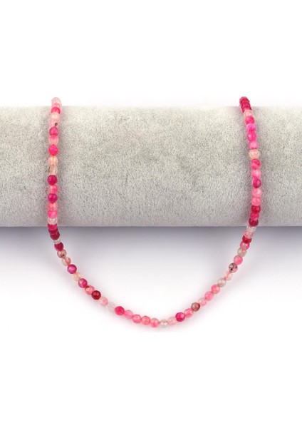 Pembe Akik Doğal Taş Dizi 4 mm Fasetli Küre Kesim fiyatları