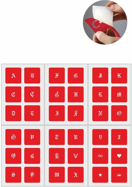 Küçük Boy Gotik Font Harf Şablonu 6 Sayfa 1.5 cm
