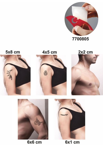 Osmanlı Evrensel Motifler 5 Adet Geçici Dövme Kına Şablonu