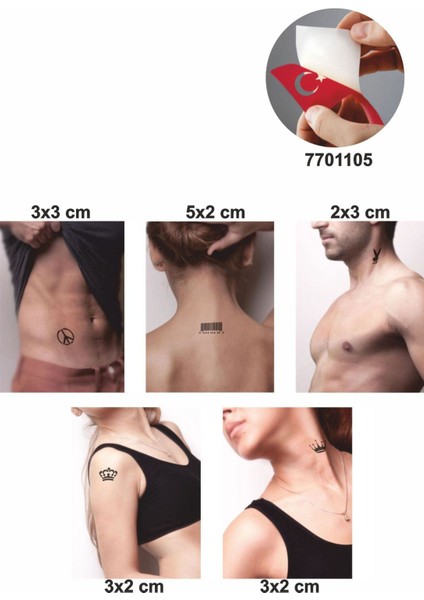Semboller 5 Adet Geçici Dövme Kına Şablonu