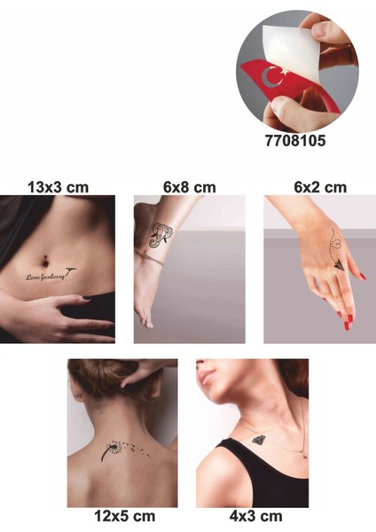 Filli 5 Adet Geçici Dövme Kına Şablonu