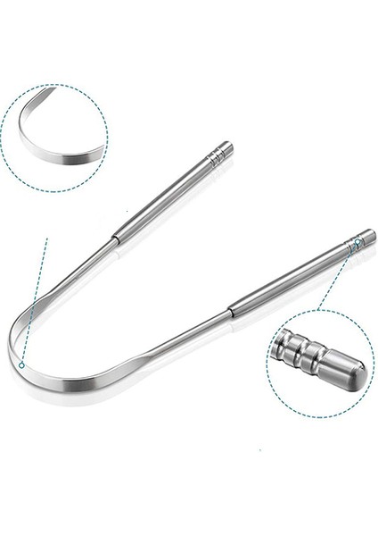 Pratik Metal Dil Temizleyici Alet Gümüş Ağız Bakım Fırçası Dil Sıyırıcı Hijyenik fiyatları