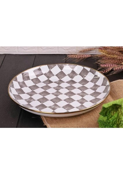 Damas Emaye Servis Tabağı 26 Cm T4869