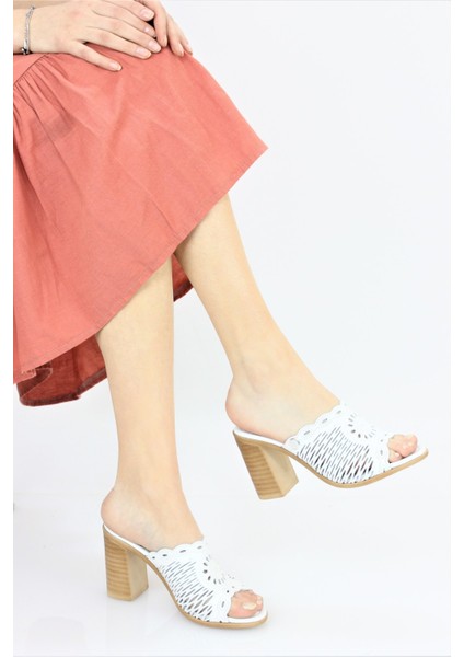 Kadın Hakiki Deri Kalın Topuklu Terlik M24/YT2200 fiyatları