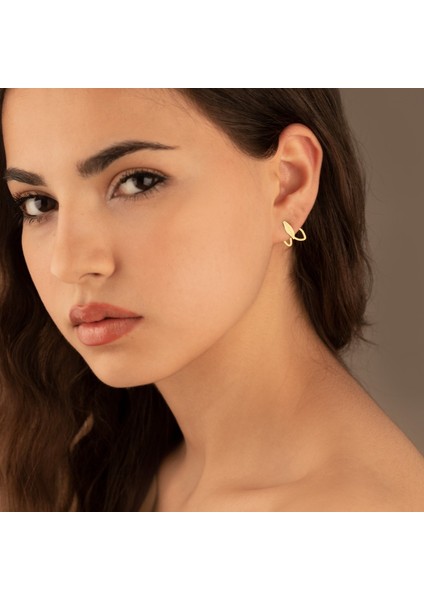 925 Ayar Gümüş Yaprak Desenli Ear Jacket Gümüş Küpe modelleri
