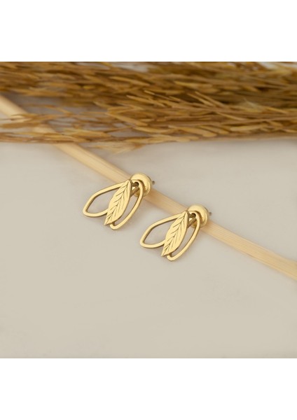 925 Ayar Gümüş Yaprak Desenli Ear Jacket Gümüş Küpe fırsatları