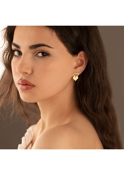 925 Ayar Gümüş Kalp Desenli Ear Jacket Gümüş Küpe fiyatları