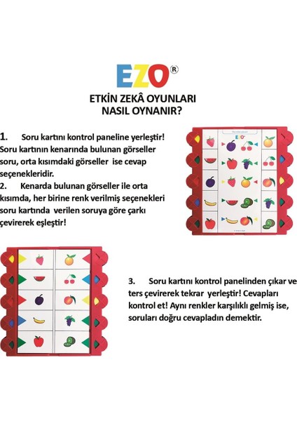 Ezo Etkin Zeka Oyunları 3-6 Yaş İngilizce Kartlı Eğitim Seti fırsatları