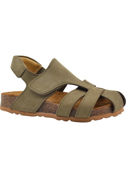 Arezzo Unisex Deri Çocuk Sandalet Haki