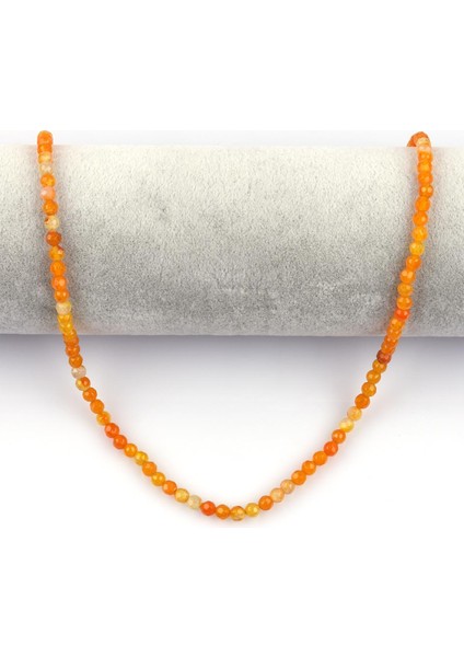 Açık Turuncu Akik Doğal Taş Dizi 4 mm Fasetli Küre Kesim fiyatları