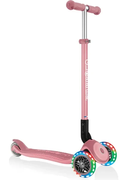 Primo Plus Katlanabilir Işıklı Scooter - Pastel Pembe