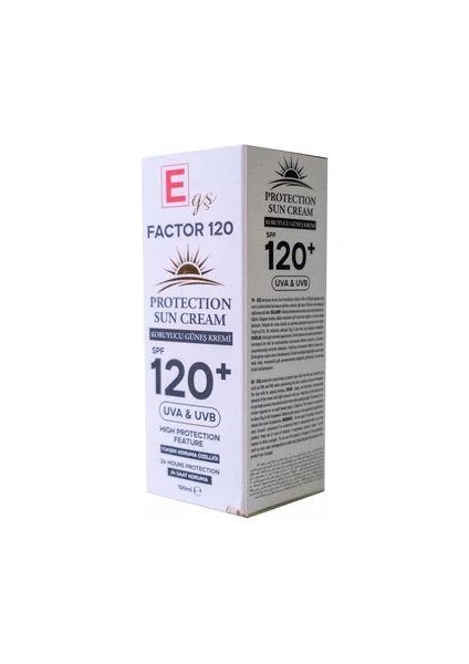 Egş Cosmetics Factor 120 Protection Sun Cream 100 ml